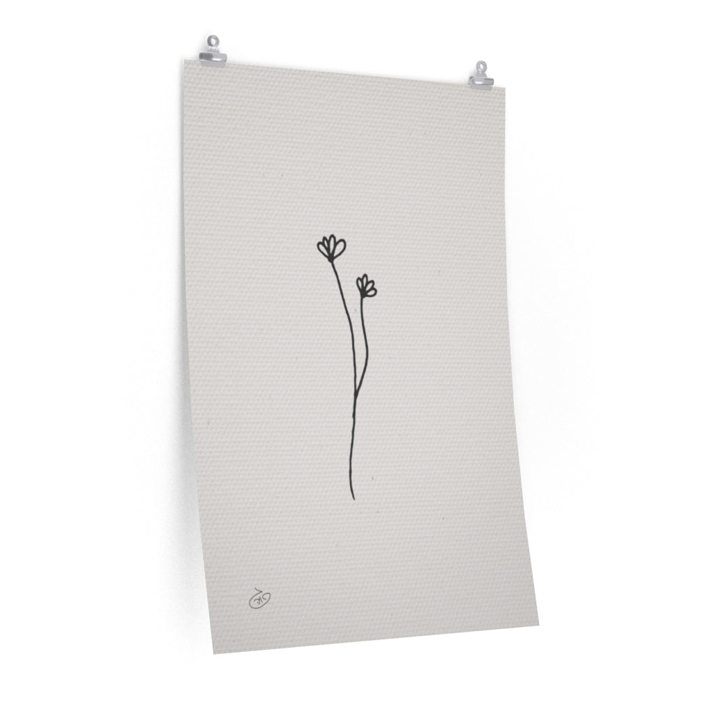 פוסטר One Line Flower - Isabella Poster ציור מקורי של גאיה המקדם את המודעות לאלימות בין בני זוג בכלל וכלפי נשים בפרט