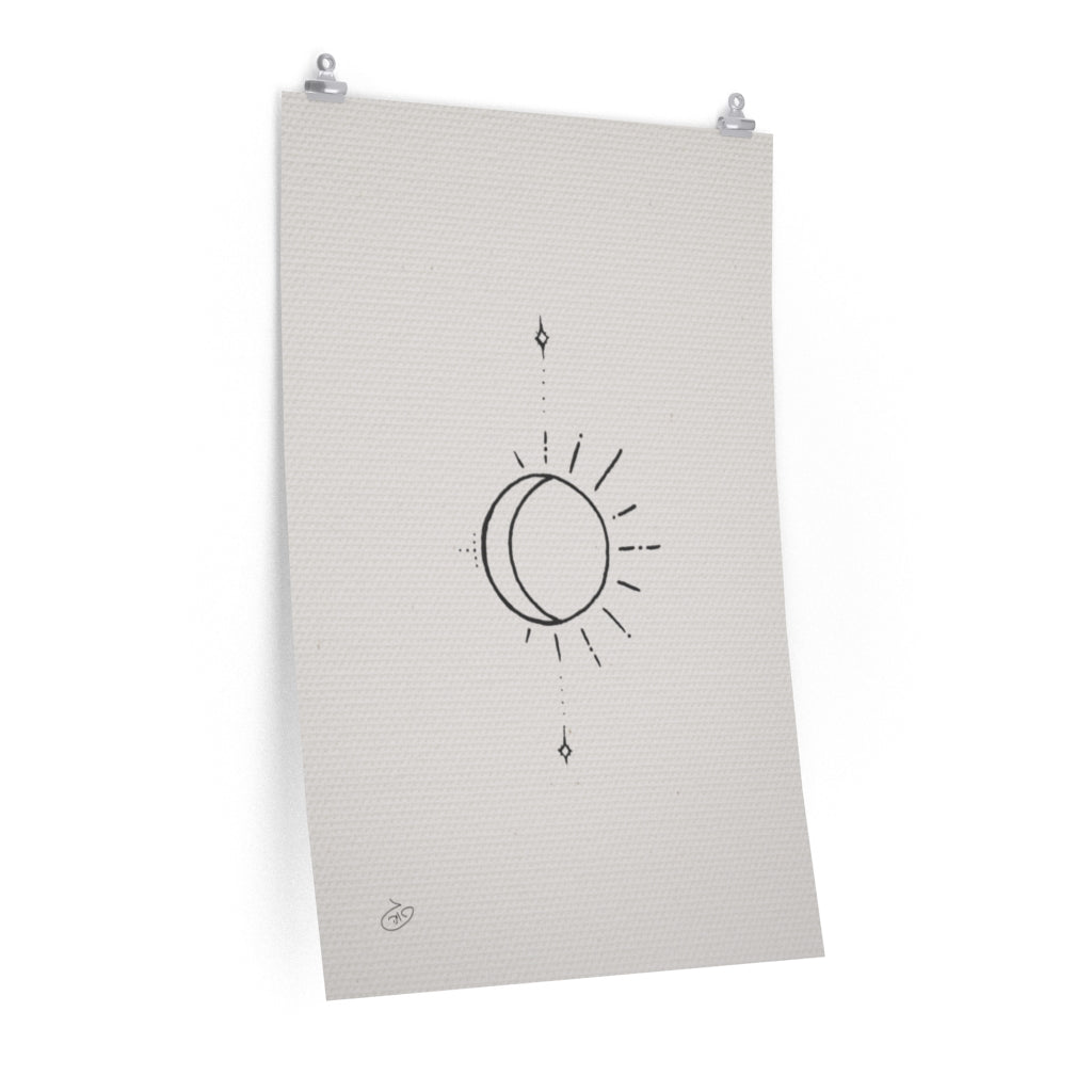 פוסטר Sun&Moon Poster ציור מקורי של גאיה המקדם את המודעות לאלימות בין בני זוג בכלל וכלפי נשים בפרט