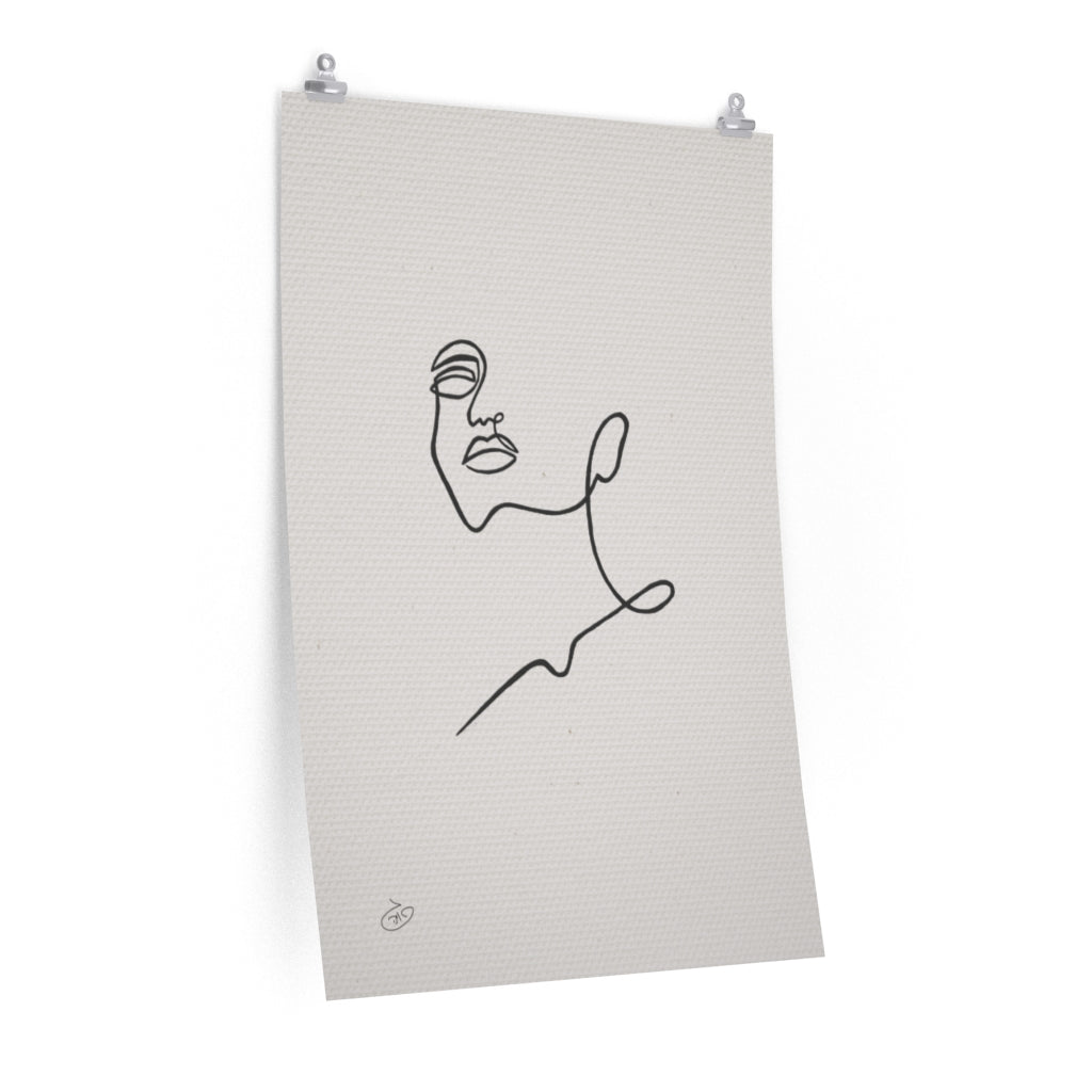 פוסטר One Line - Valeria Poster ציור מקורי של גאיה המקדם את המודעות לאלימות בין בני זוג בכלל וכלפי נשים בפרט