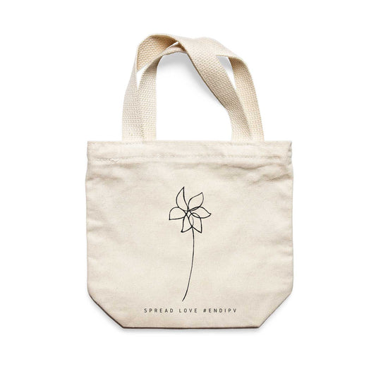תיק צד לנשים וגברים מבד 100% כותנה טבעית בעיצוב One Line Flower - Abigail Tote Bag מציור מקורי של גאיה