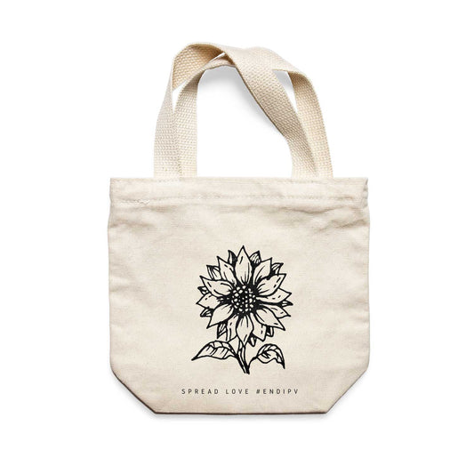 תיק צד לנשים וגברים מבד 100% כותנה טבעית בעיצוב Flower - Bella Tote Bag מציור מקורי של גאיה