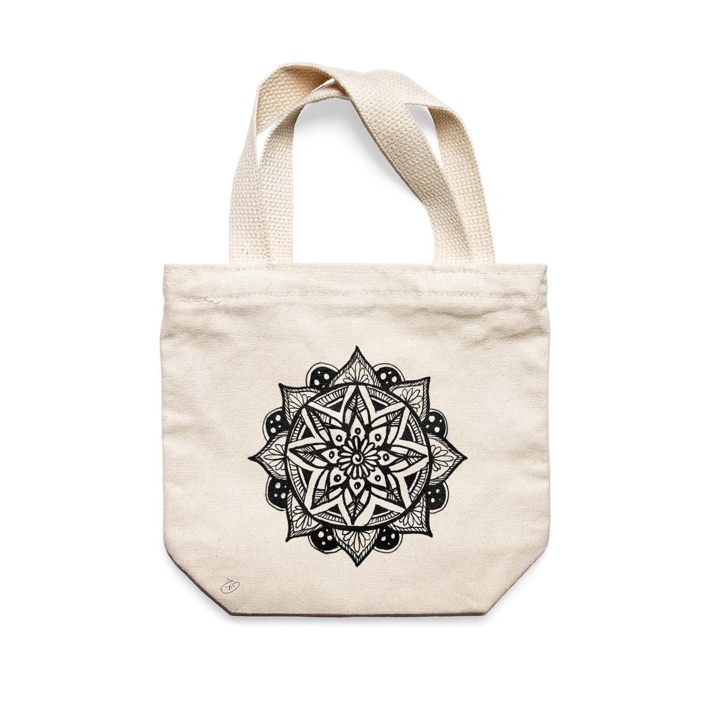 תיק צד לנשים וגברים מבד 100% כותנה טבעית בעיצוב Mandala - Africaya Tote Bag מציור מקורי של גאיה