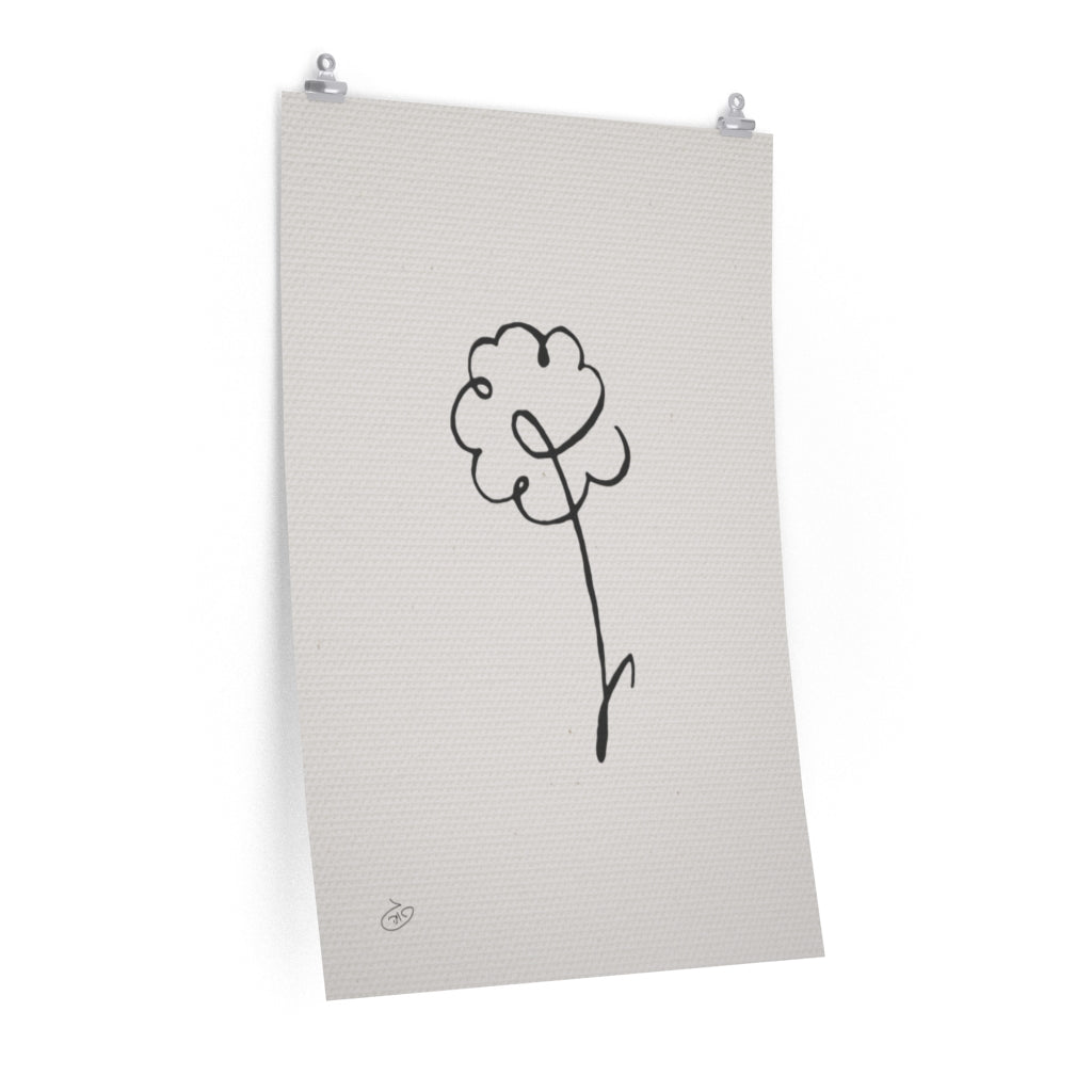 פוסטר One Line Flower - Calendula Poster ציור מקורי של גאיה המקדם את המודעות לאלימות בין בני זוג בכלל וכלפי נשים בפרט