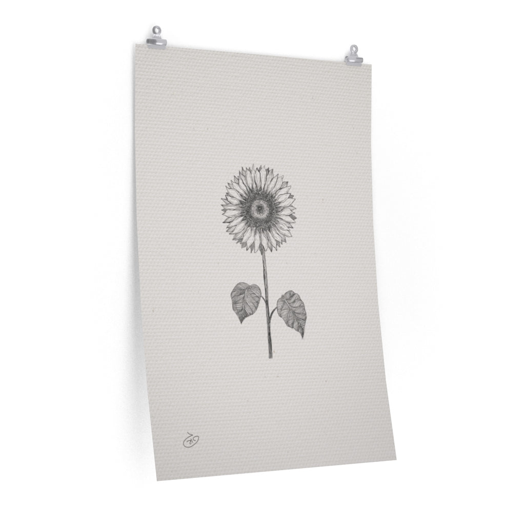 פוסטר Sunflower Flower Poster ציור מקורי של גאיה המקדם את המודעות לאלימות בין בני זוג בכלל וכלפי נשים בפרט