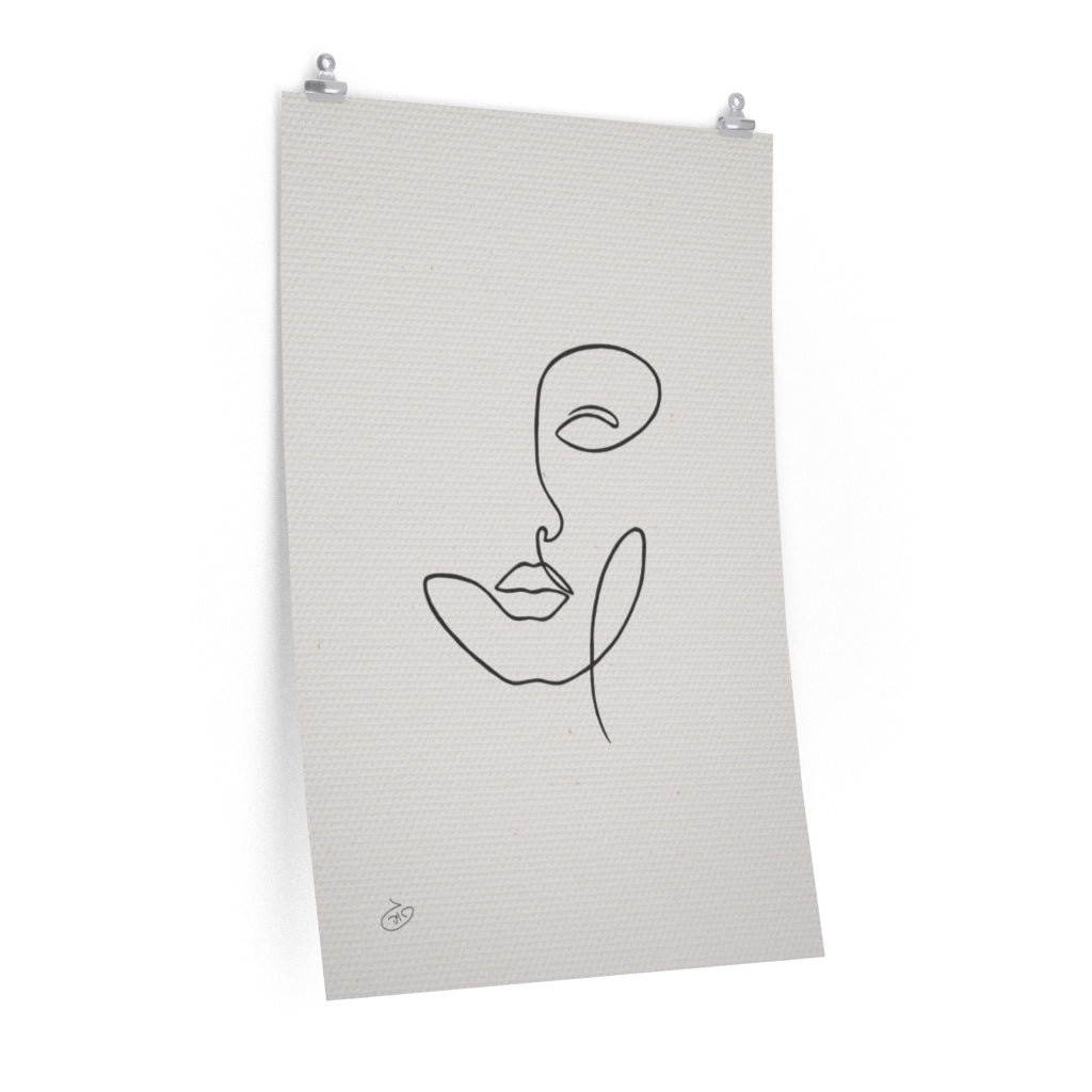 פוסטר One Line - Sundara Poster ציור מקורי של גאיה המקדם את המודעות לאלימות בין בני זוג בכלל וכלפי נשים בפרט