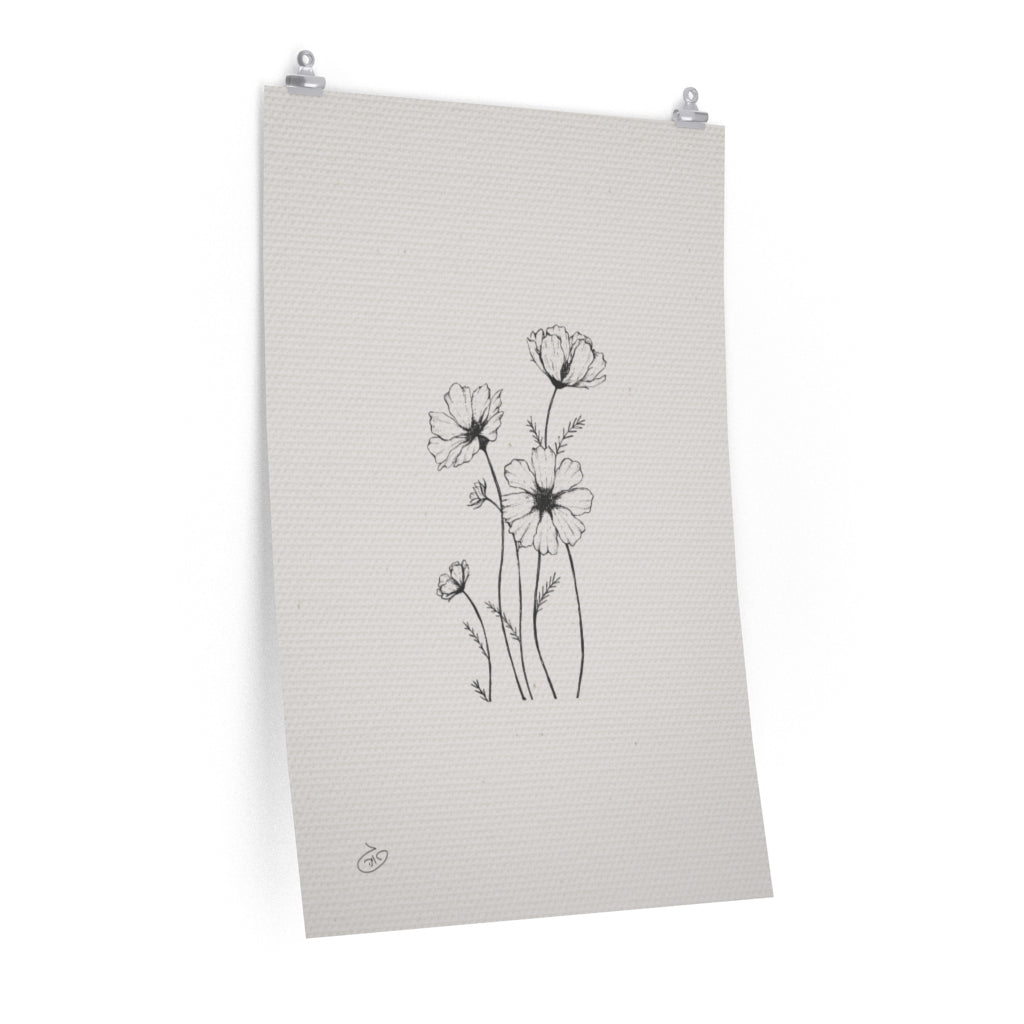 פוסטר Valentina Flowers Poster ציור מקורי של גאיה המקדם את המודעות לאלימות בין בני זוג בכלל וכלפי נשים בפרט