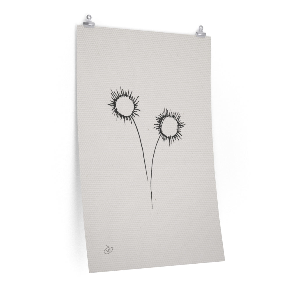 פוסטר One Line Flower - Sunny Poster ציור מקורי של גאיה המקדם את המודעות לאלימות בין בני זוג בכלל וכלפי נשים בפרט