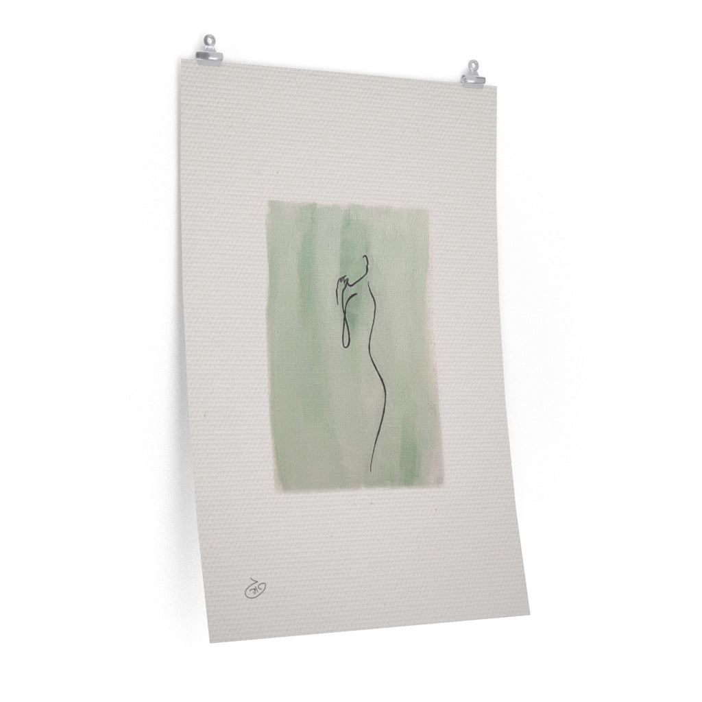 פוסטר One Line - Belle Poster ציור מקורי של גאיה המקדם את המודעות לאלימות בין בני זוג בכלל וכלפי נשים בפרט