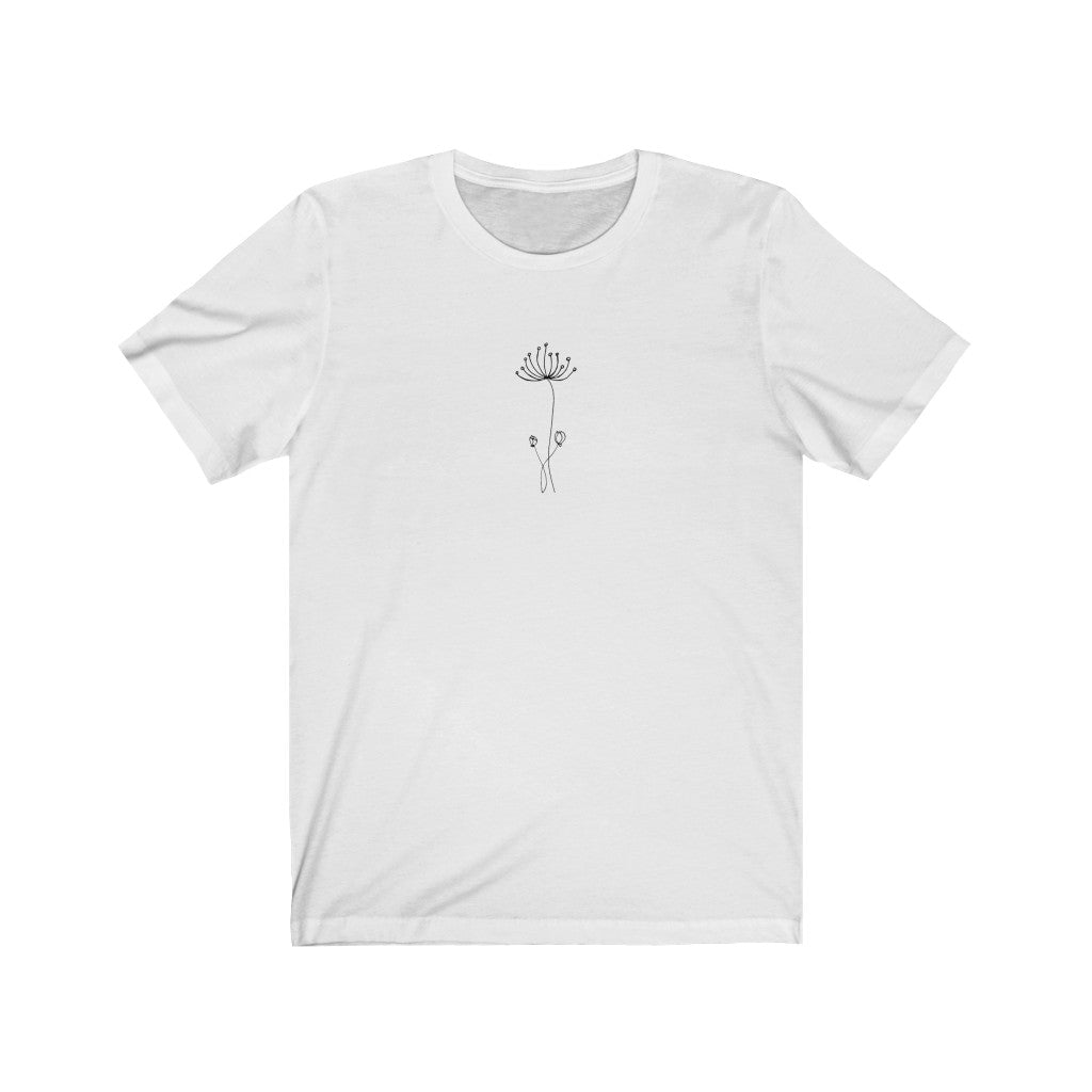 Gaya's Drawing One Line Flower - Drumsticks Tee | חולצה קצרה יוניסקס