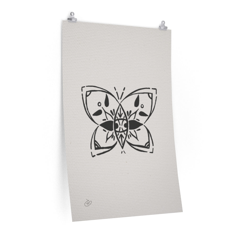 פוסטר Butterfly Poster ציור מקורי של גאיה המקדם את המודעות לאלימות בין בני זוג בכלל וכלפי נשים בפרט