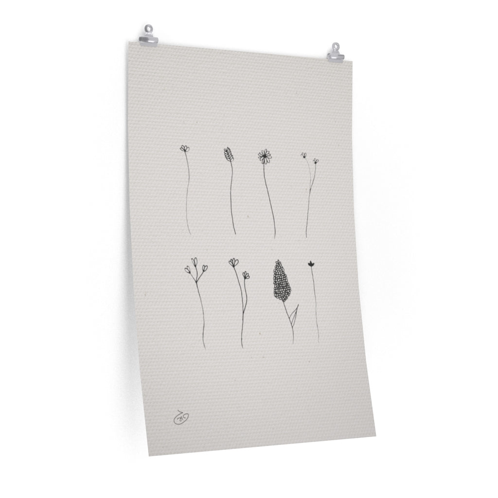 פוסטר 8 One Line Flowers Poster ציור מקורי של גאיה המקדם את המודעות לאלימות בין בני זוג בכלל וכלפי נשים בפרט