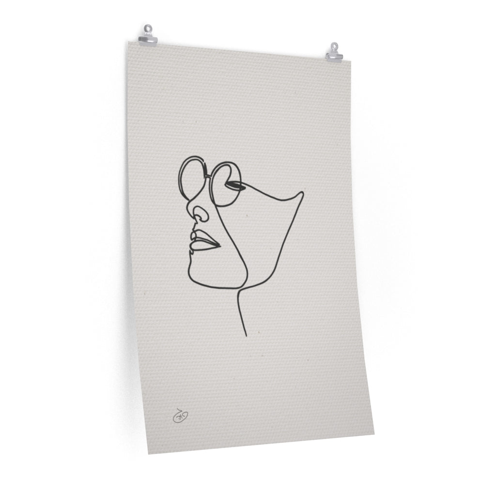 פוסטר One Line - Mi amor Poster ציור מקורי של גאיה המקדם את המודעות לאלימות בין בני זוג בכלל וכלפי נשים בפרט