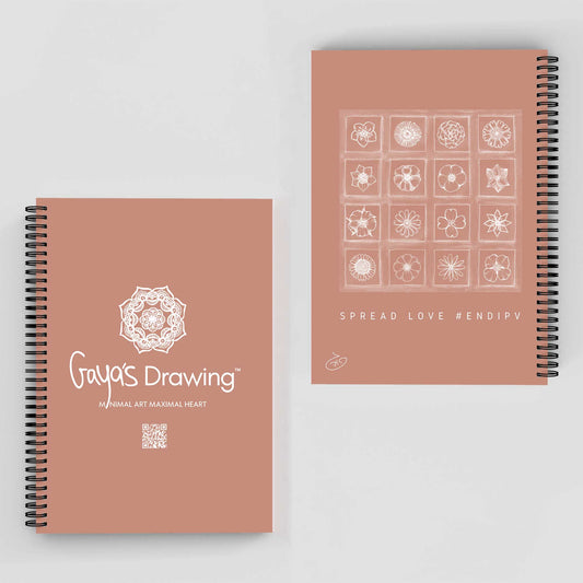 Several Flowers with Frames Notebook | Gaya's Drawing | מחברת ספירלה עם הציורים של גאיה