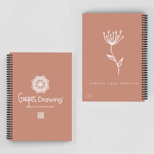 One Line - Lady back Notebook | Gaya's Drawing | מחברת ספירלה עם הציורים של גאיה