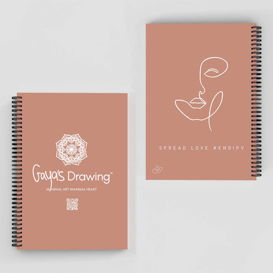 One Line Flower - Sunny Notebook | Gaya's Drawing | מחברת ספירלה עם הציורים של גאיה