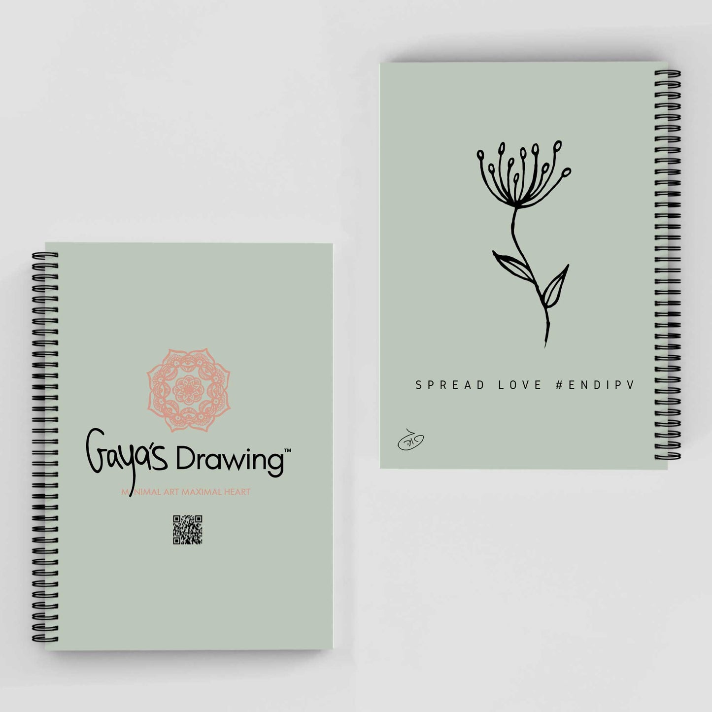 One Line - Lady back Notebook | Gaya's Drawing | מחברת ספירלה עם הציורים של גאיה