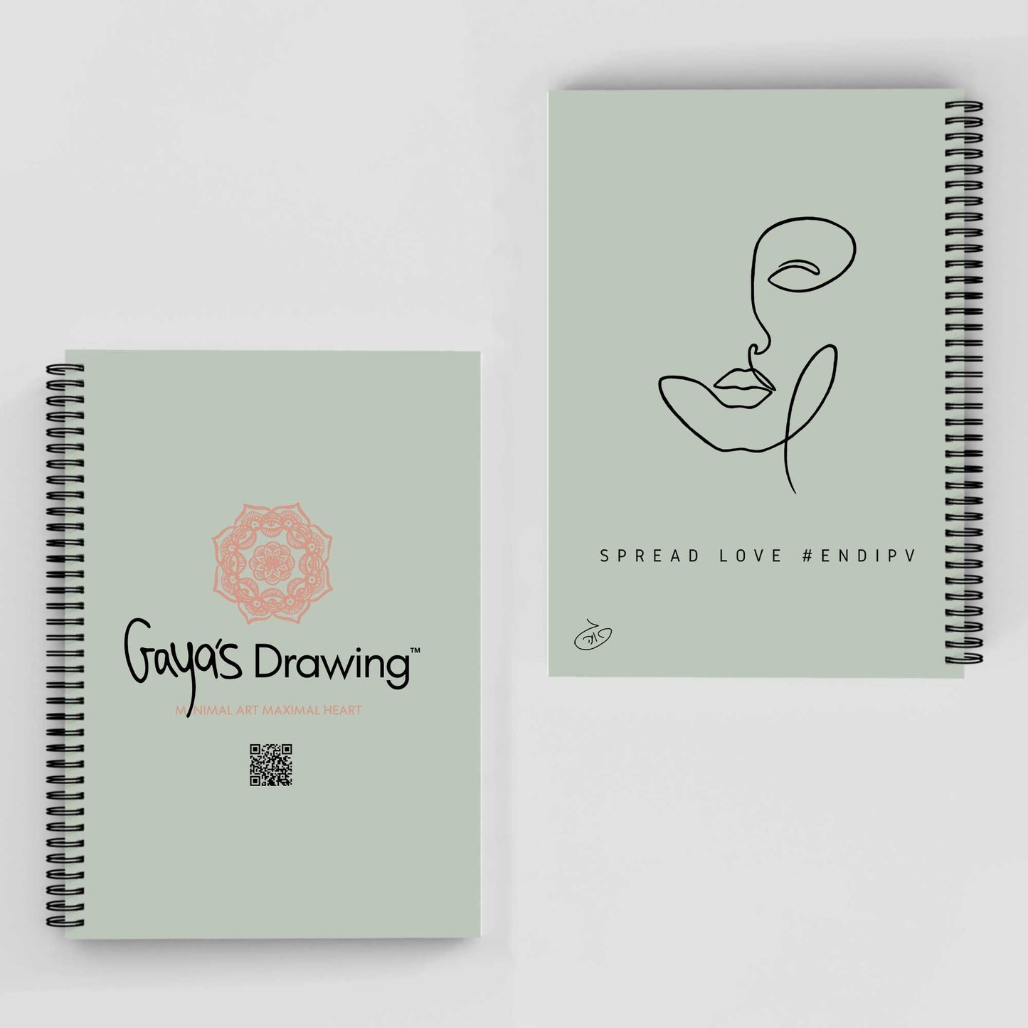 One Line Flower - Sunny Notebook | Gaya's Drawing | מחברת ספירלה עם הציורים של גאיה