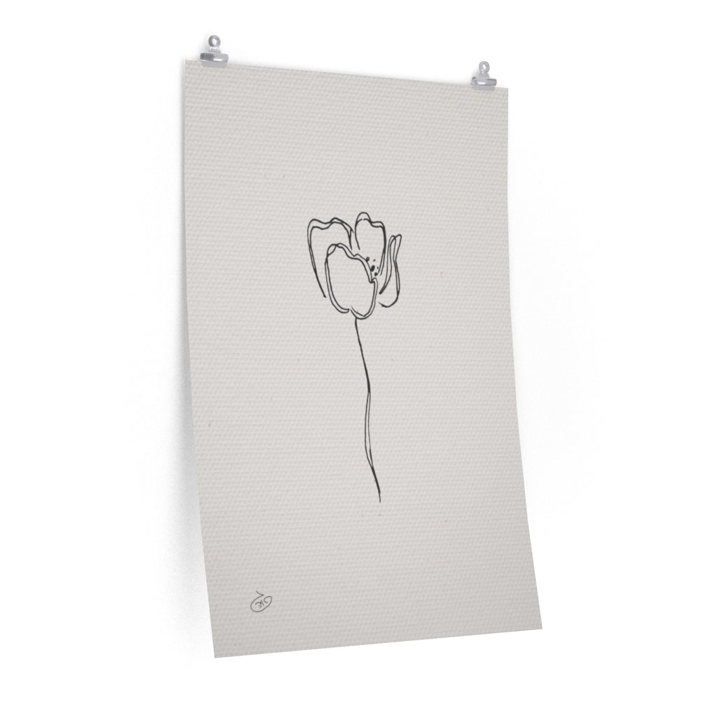 פוסטר One Line Flower - Sofia Poster ציור מקורי של גאיה המקדם את המודעות לאלימות בין בני זוג בכלל וכלפי נשים בפרט