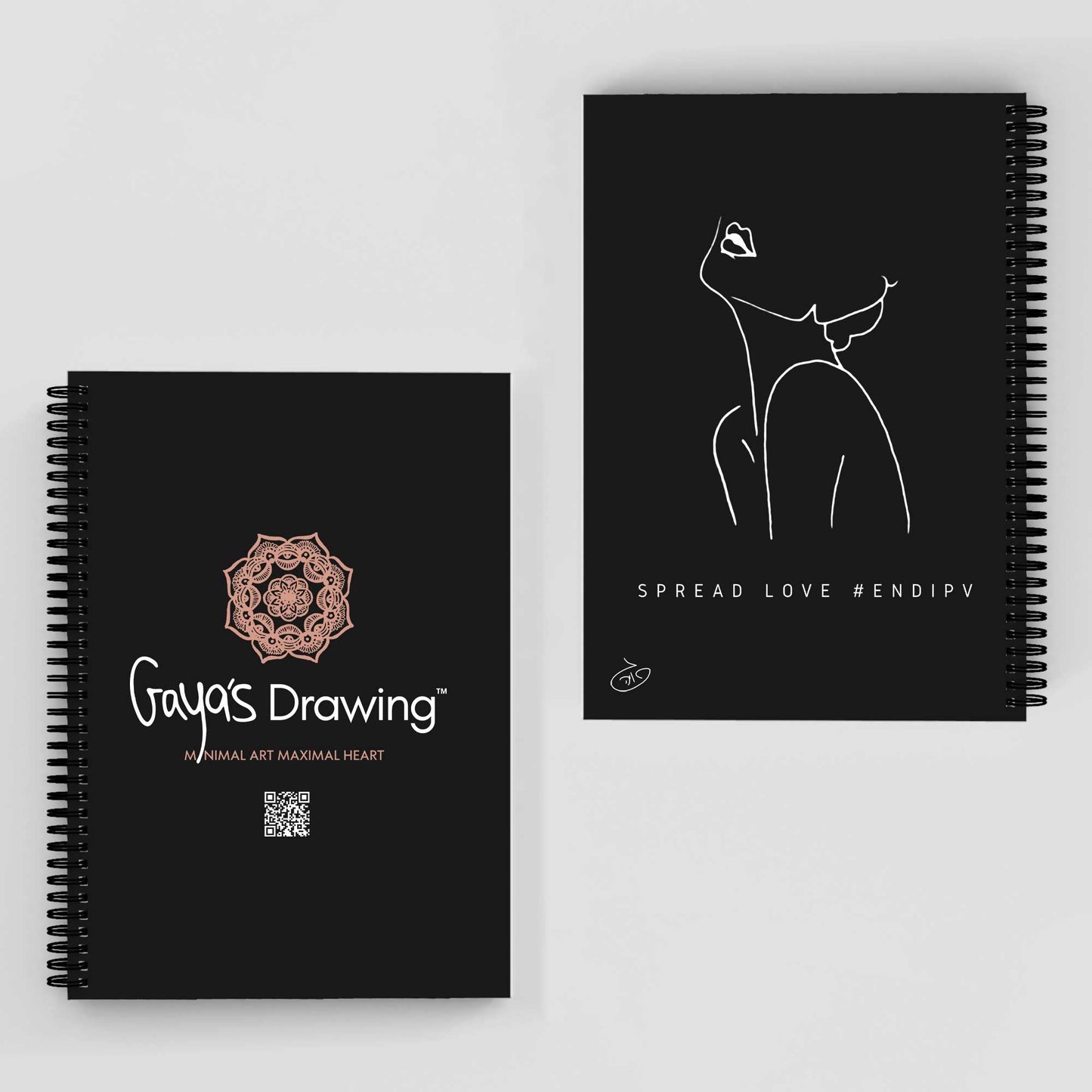 One Line - Amalia Notebook | Gaya's Drawing | מחברת ספירלה עם הציורים של גאיה