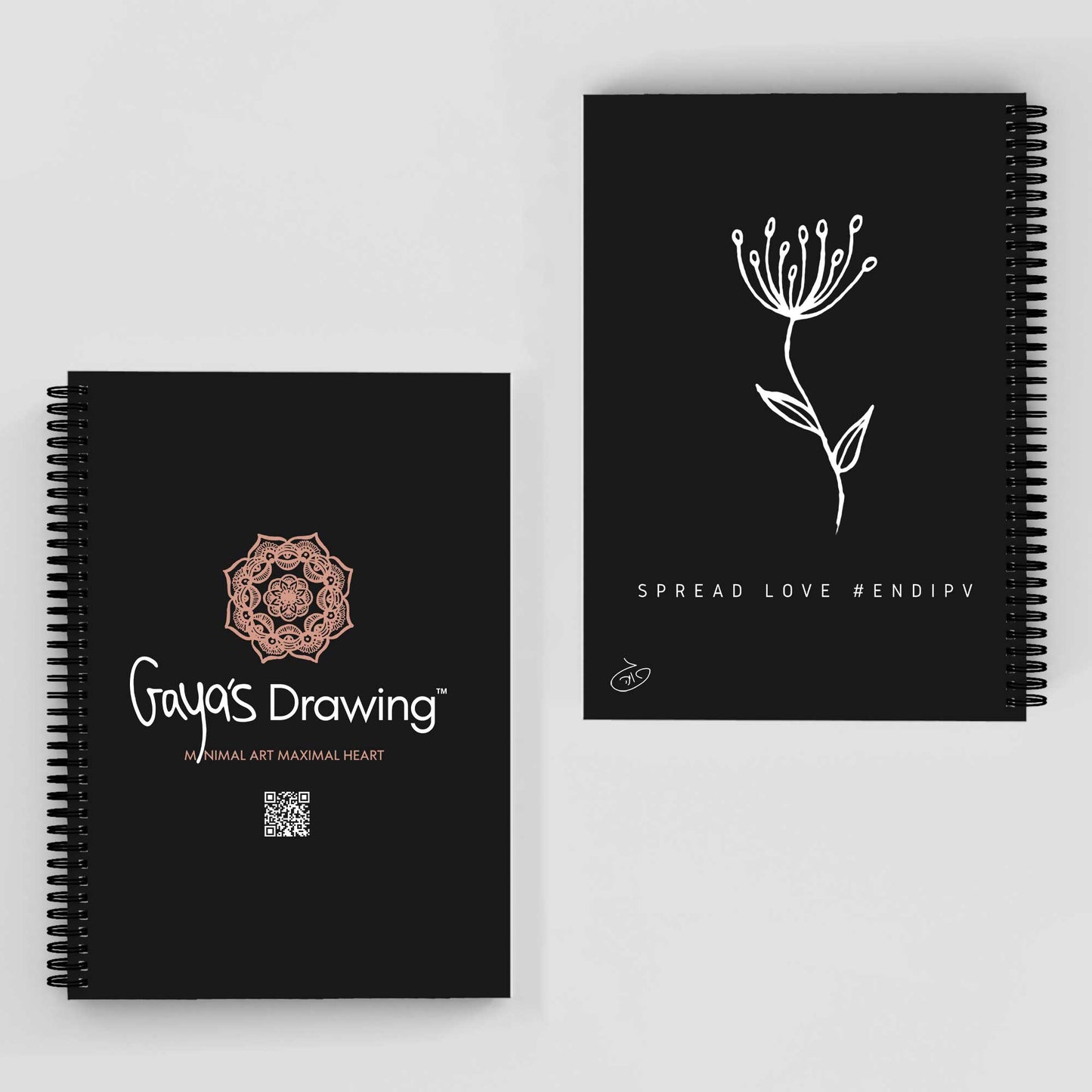 One Line - Lady back Notebook | Gaya's Drawing | מחברת ספירלה עם הציורים של גאיה