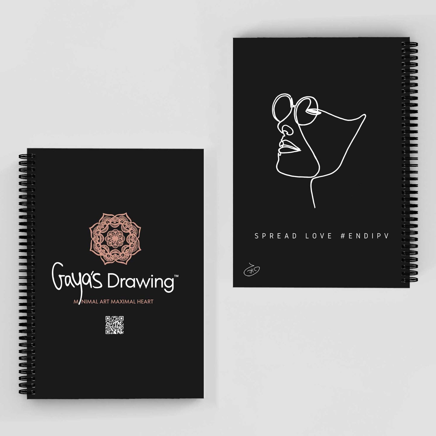 One Line Flower - Peony Notebook | Gaya's Drawing | מחברת ספירלה עם הציורים של גאיה