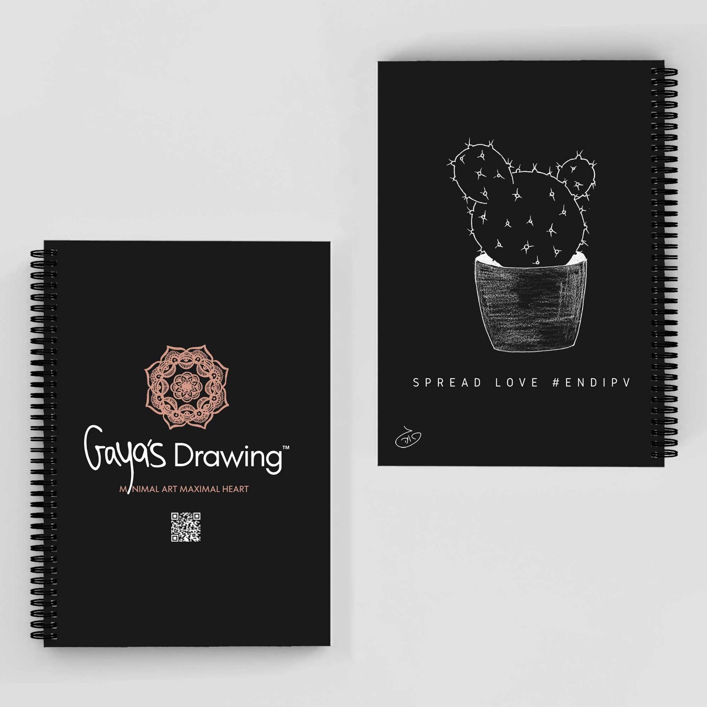 Succulent Opuntia Notebook | Gaya's Drawing | מחברת ספירלה עם הציורים של גאיה