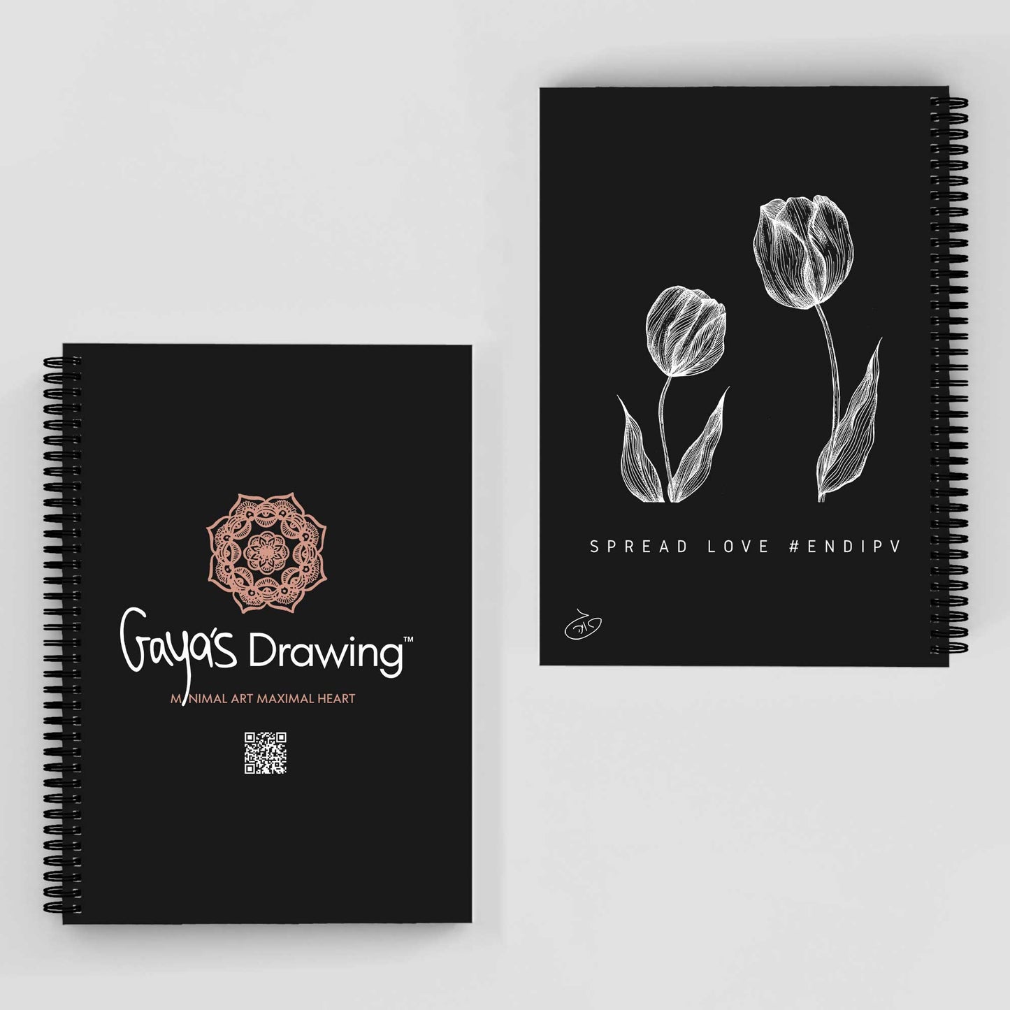 Roses Flowers Notebook | Gaya's Drawing | מחברת ספירלה עם הציורים של גאיה
