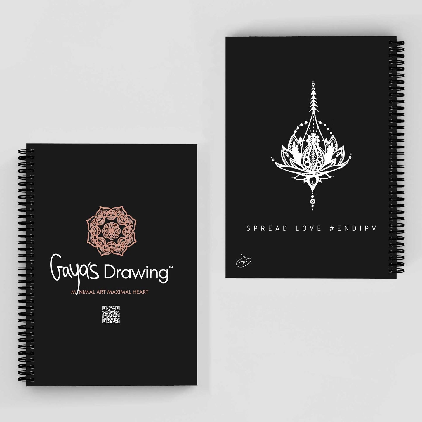 White Lily Lotus Notebook | Gaya's Drawing | מחברת ספירלה עם הציורים של גאיה