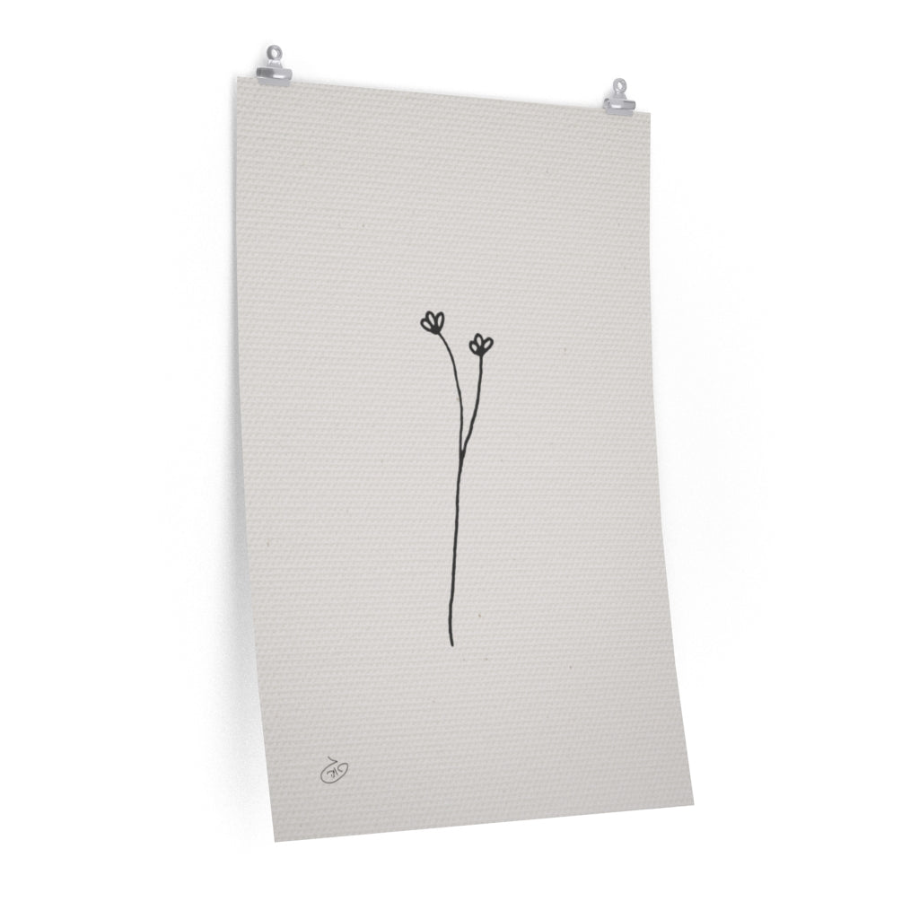 פוסטר One Line Flower - Emma Poster ציור מקורי של גאיה המקדם את המודעות לאלימות בין בני זוג בכלל וכלפי נשים בפרט