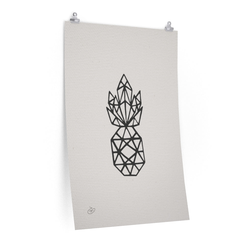 פוסטר One Line - Ananas Poster ציור מקורי של גאיה המקדם את המודעות לאלימות בין בני זוג בכלל וכלפי נשים בפרט