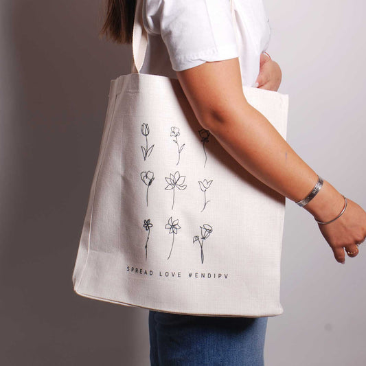 9 One Line Flowers Tote Bag