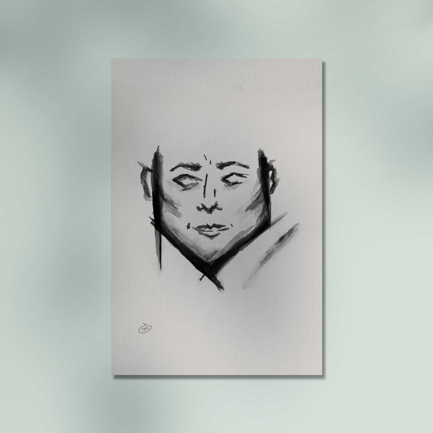 פוסטר Abstract Man Poster ציור מקורי של גאיה המקדם את המודעות לאלימות בין בני זוג בכלל וכלפי נשים בפרט