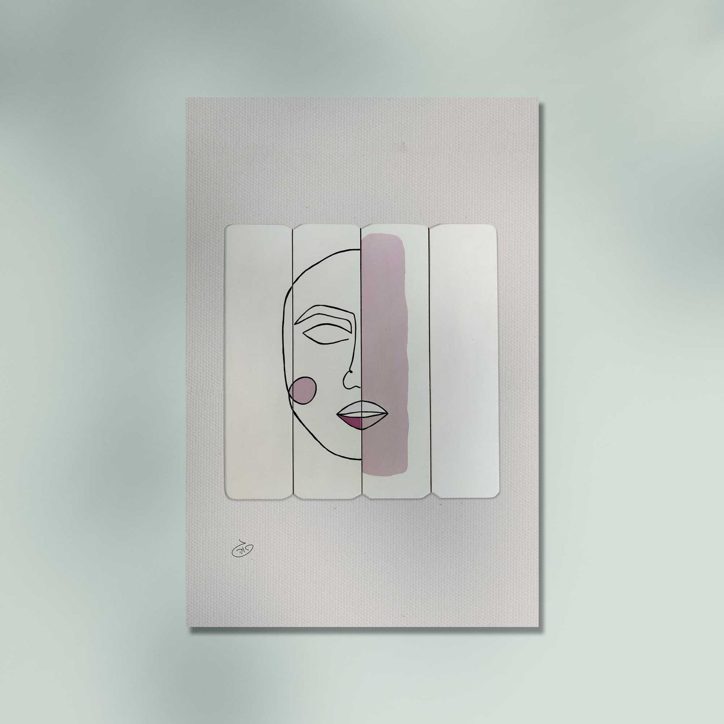 פוסטר One Line - Bonic Poster ציור מקורי של גאיה המקדם את המודעות לאלימות בין בני זוג בכלל וכלפי נשים בפרט