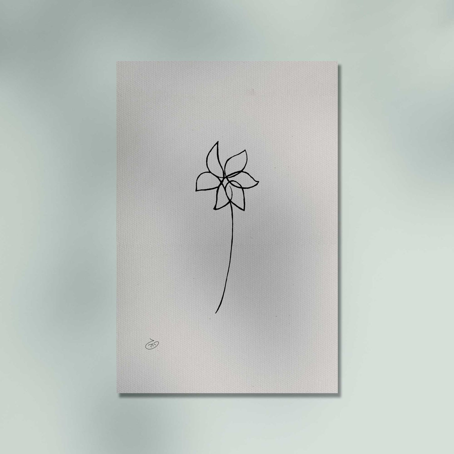 פוסטר One Line Flower - Abigail Poster ציור מקורי של גאיה המקדם את המודעות לאלימות בין בני זוג בכלל וכלפי נשים בפרט