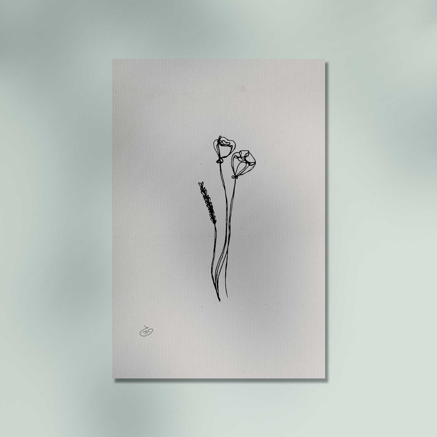 פוסטר One Line Floral - Bouquet Poster ציור מקורי של גאיה המקדם את המודעות לאלימות בין בני זוג בכלל וכלפי נשים בפרט