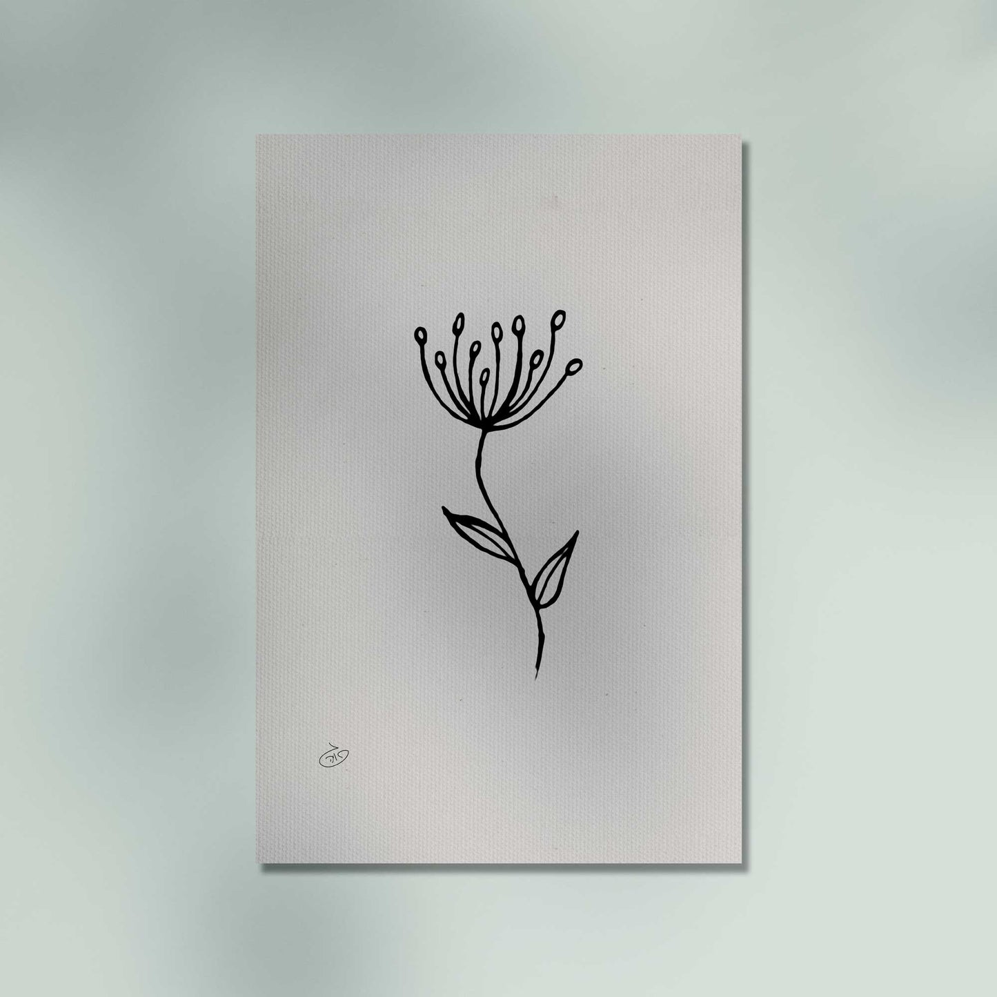 פוסטר One Line Floral - Drumsticks Poster ציור מקורי של גאיה המקדם את המודעות לאלימות בין בני זוג בכלל וכלפי נשים בפרט