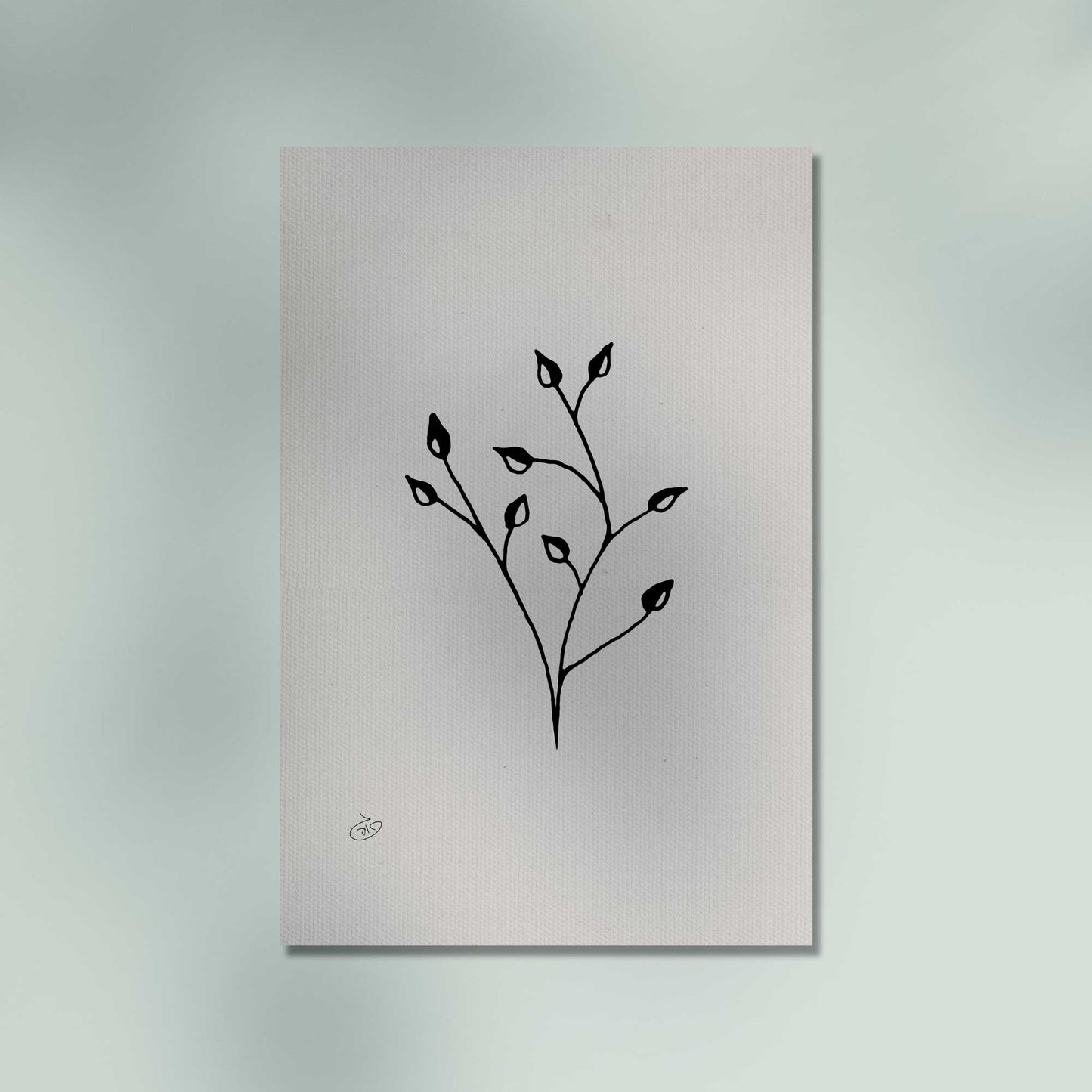 פוסטר One Line Flower - Elizabeth Poster ציור מקורי של גאיה המקדם את המודעות לאלימות בין בני זוג בכלל וכלפי נשים בפרט
