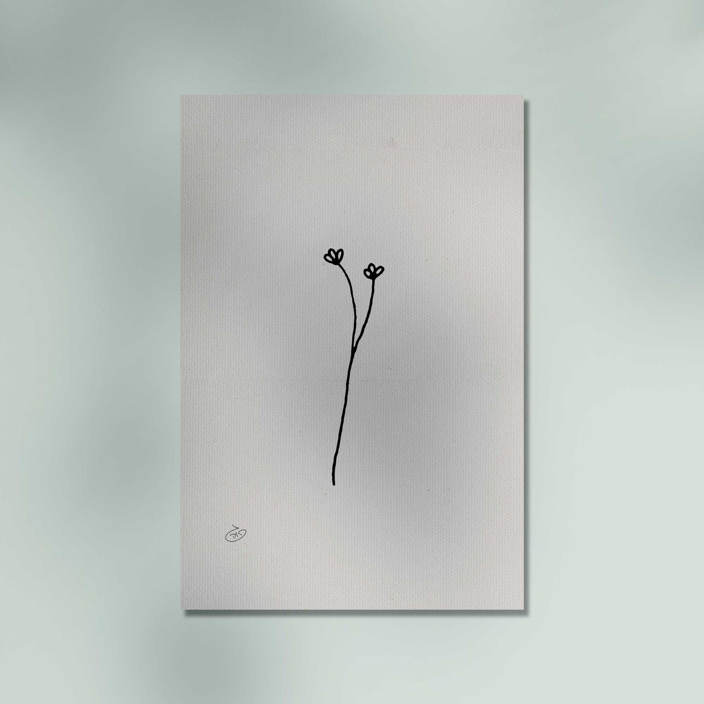 פוסטר One Line Flower - Emma Poster ציור מקורי של גאיה המקדם את המודעות לאלימות בין בני זוג בכלל וכלפי נשים בפרט