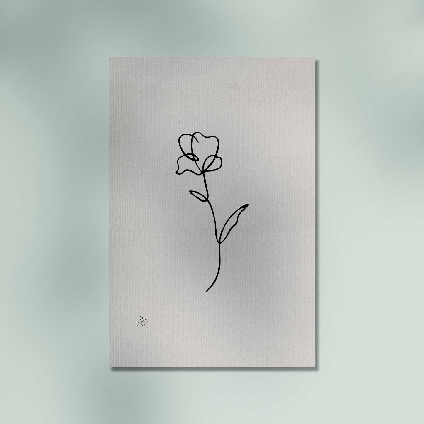 פוסטר One Line Flower - Evelin Poster ציור מקורי של גאיה המקדם את המודעות לאלימות בין בני זוג בכלל וכלפי נשים בפרט