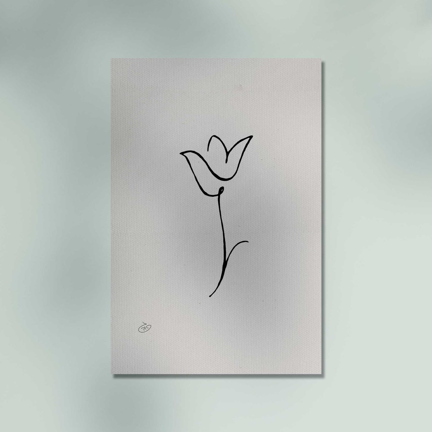 פוסטר One Line Flower - Harper Poster ציור מקורי של גאיה המקדם את המודעות לאלימות בין בני זוג בכלל וכלפי נשים בפרט