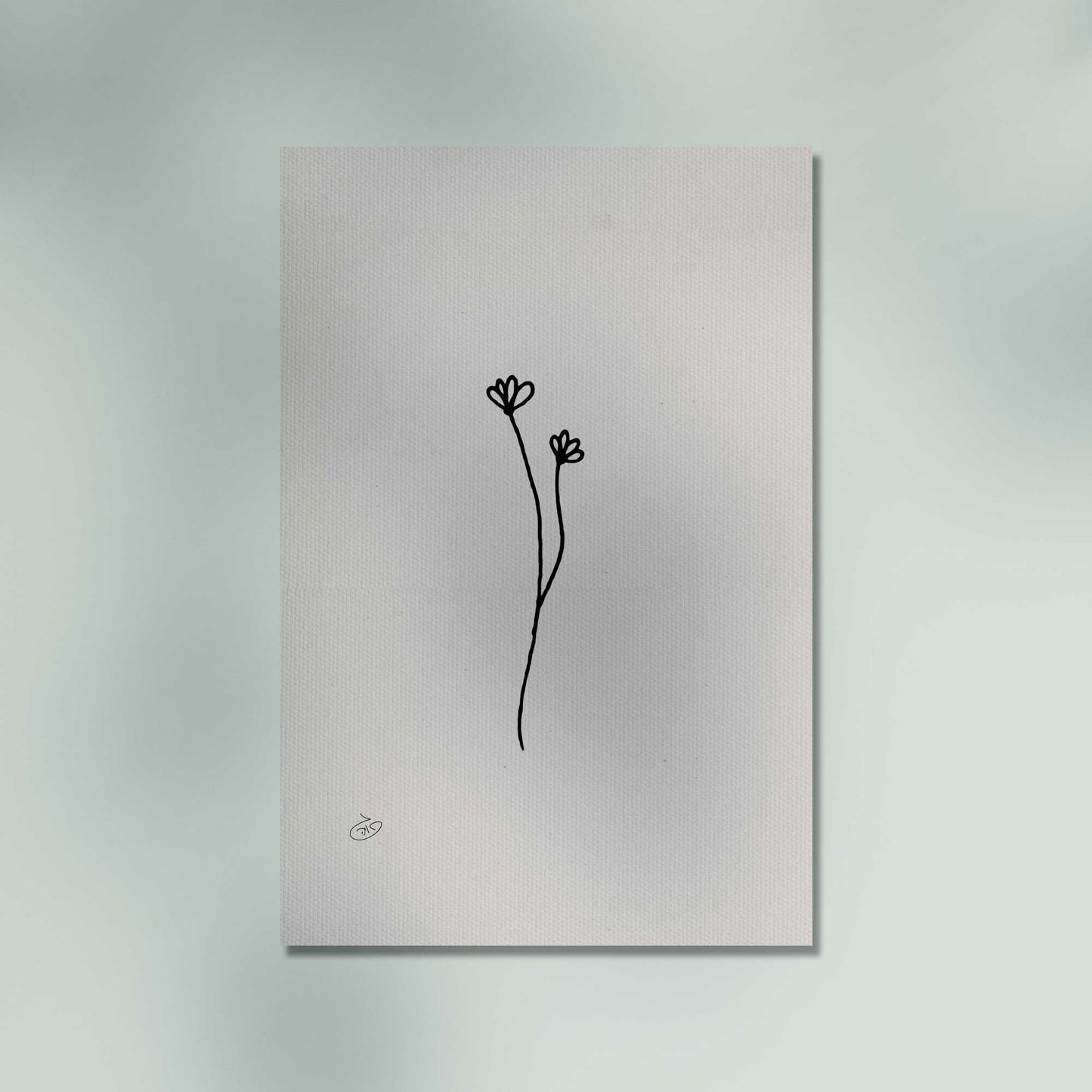 פוסטר One Line Flower - Isabella Poster ציור מקורי של גאיה המקדם את המודעות לאלימות בין בני זוג בכלל וכלפי נשים בפרט