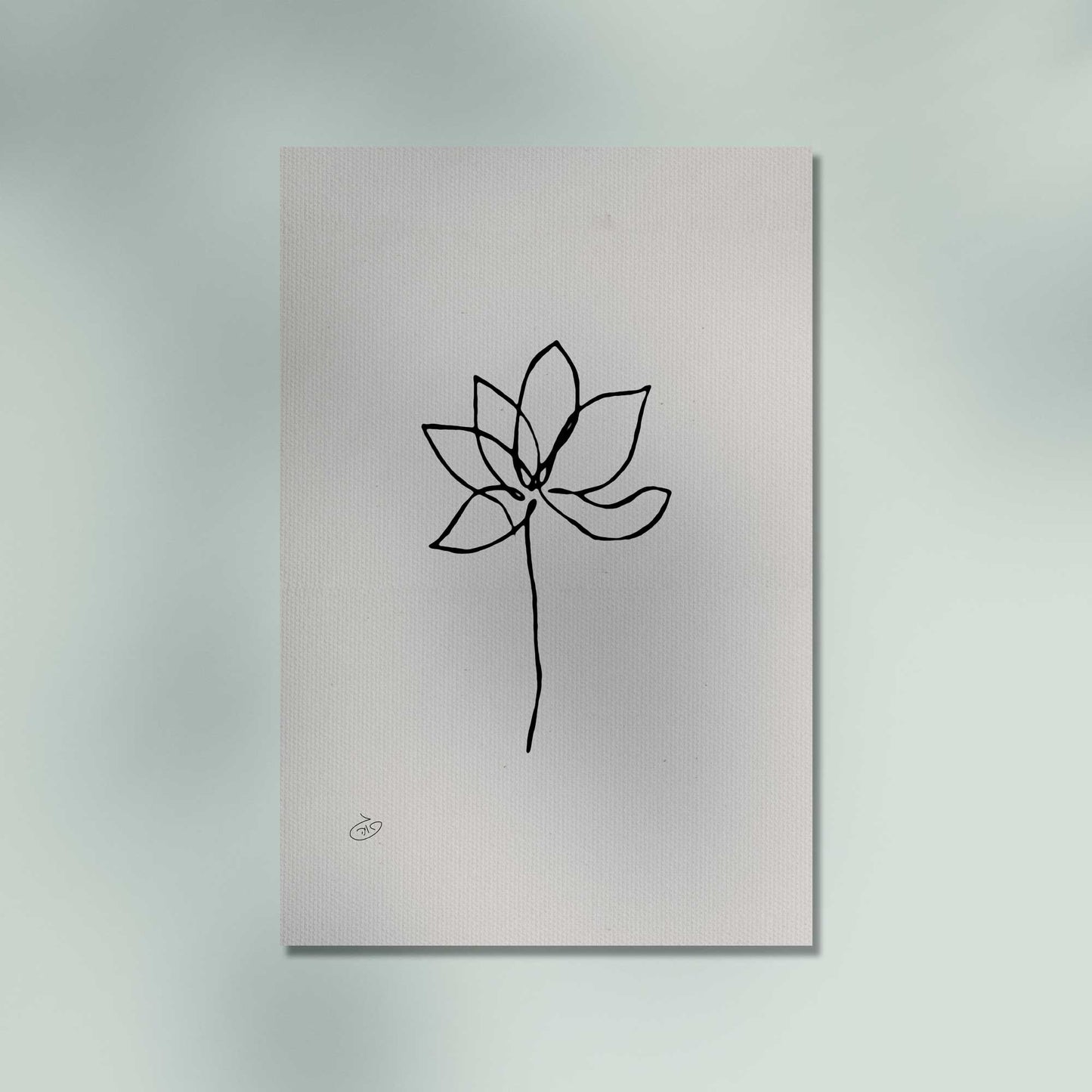 פוסטר One Line Flower - Lily Poster ציור מקורי של גאיה המקדם את המודעות לאלימות בין בני זוג בכלל וכלפי נשים בפרט