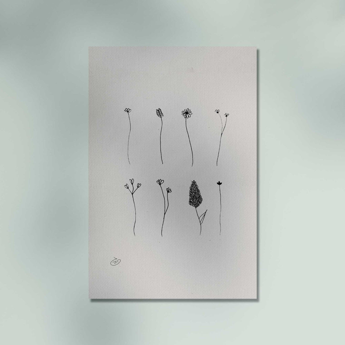 פוסטר 8 One Line Flowers Poster ציור מקורי של גאיה המקדם את המודעות לאלימות בין בני זוג בכלל וכלפי נשים בפרט