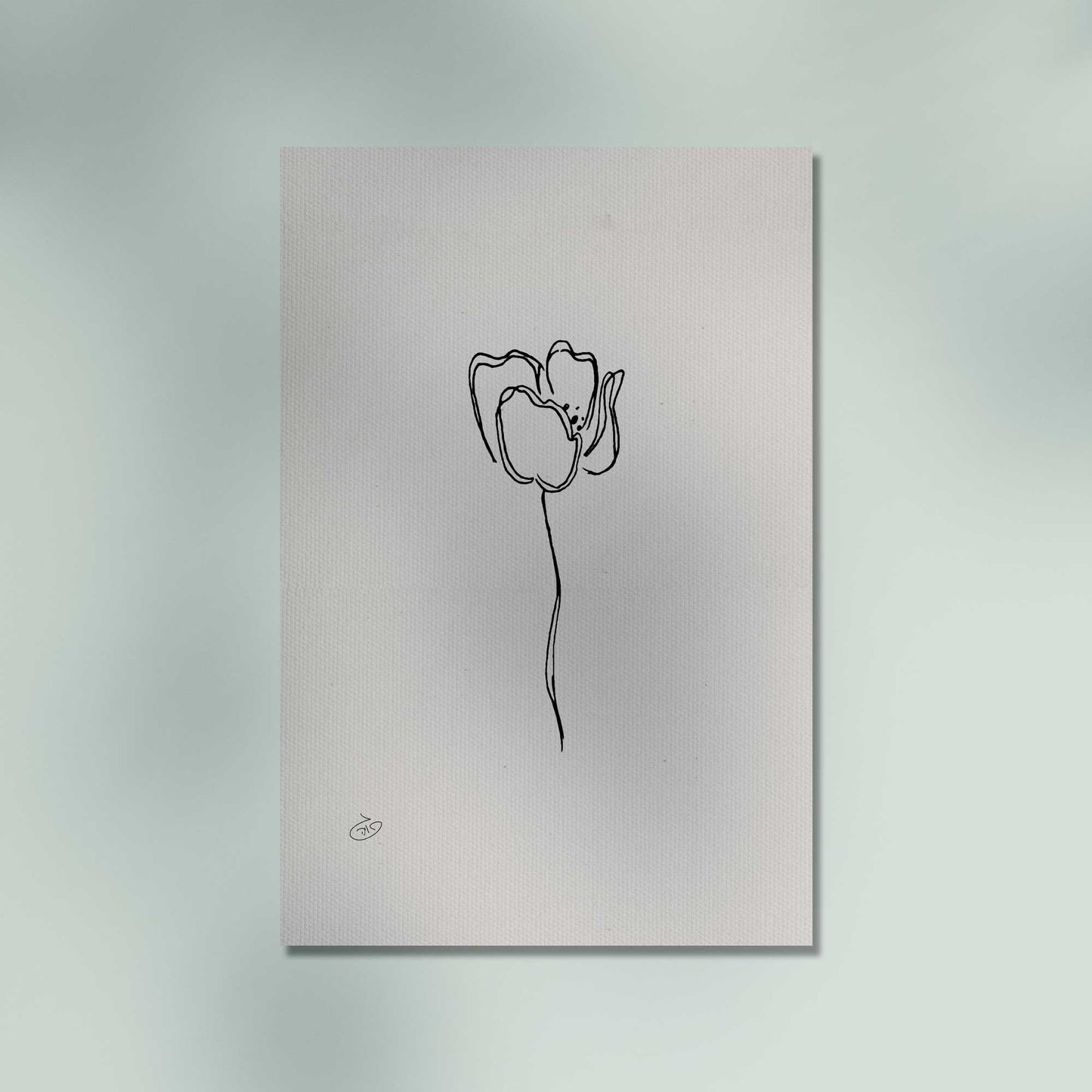 פוסטר One Line Flower - Sofia Poster ציור מקורי של גאיה המקדם את המודעות לאלימות בין בני זוג בכלל וכלפי נשים בפרט