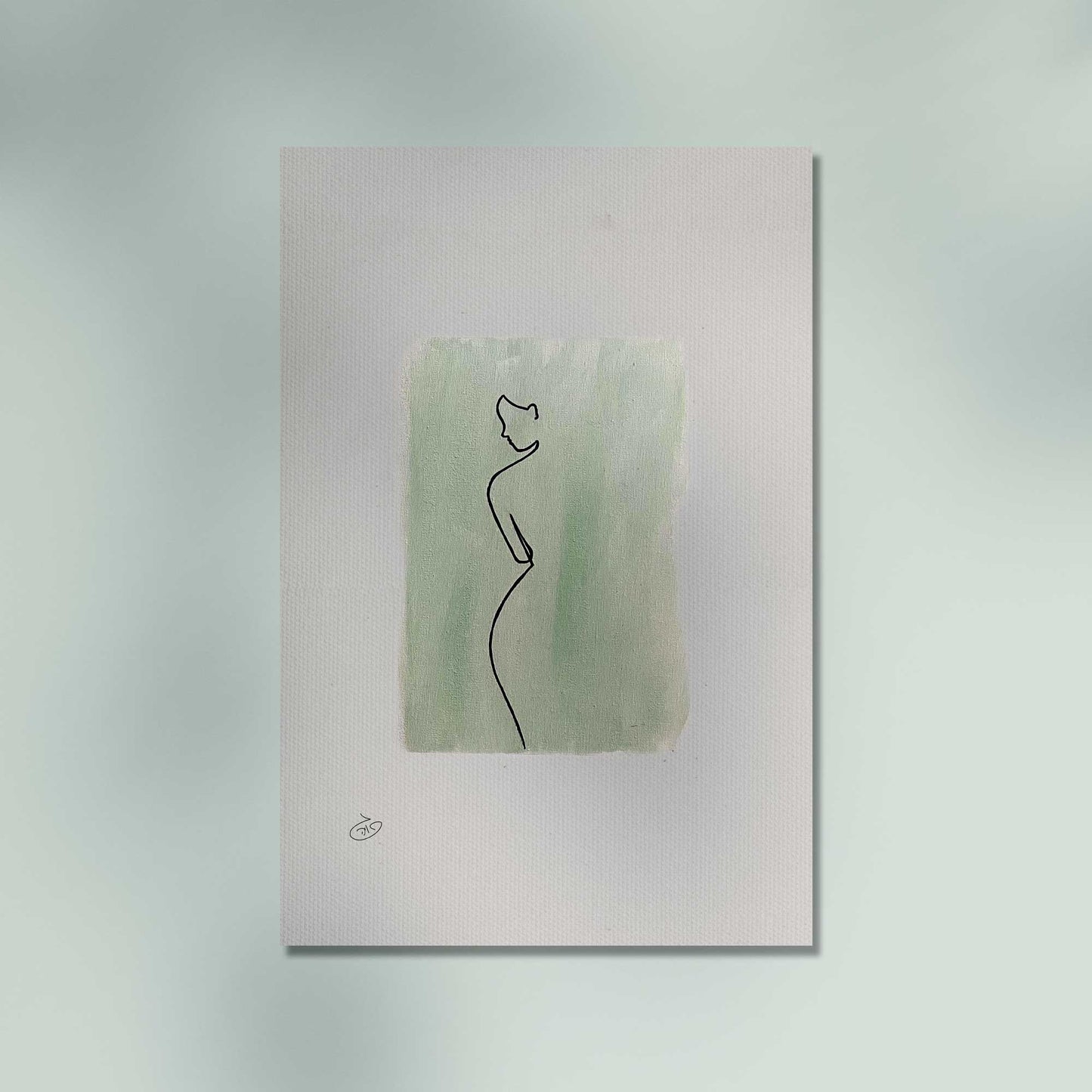 פוסטר One Line - Hermosa Poster ציור מקורי של גאיה המקדם את המודעות לאלימות בין בני זוג בכלל וכלפי נשים בפרט