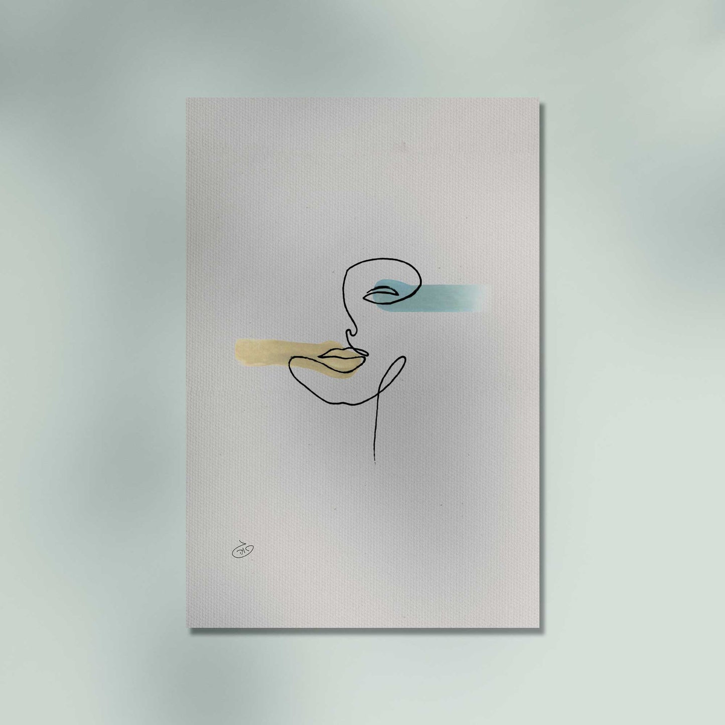 פוסטר One Line - Isabella Poster ציור מקורי של גאיה המקדם את המודעות לאלימות בין בני זוג בכלל וכלפי נשים בפרט