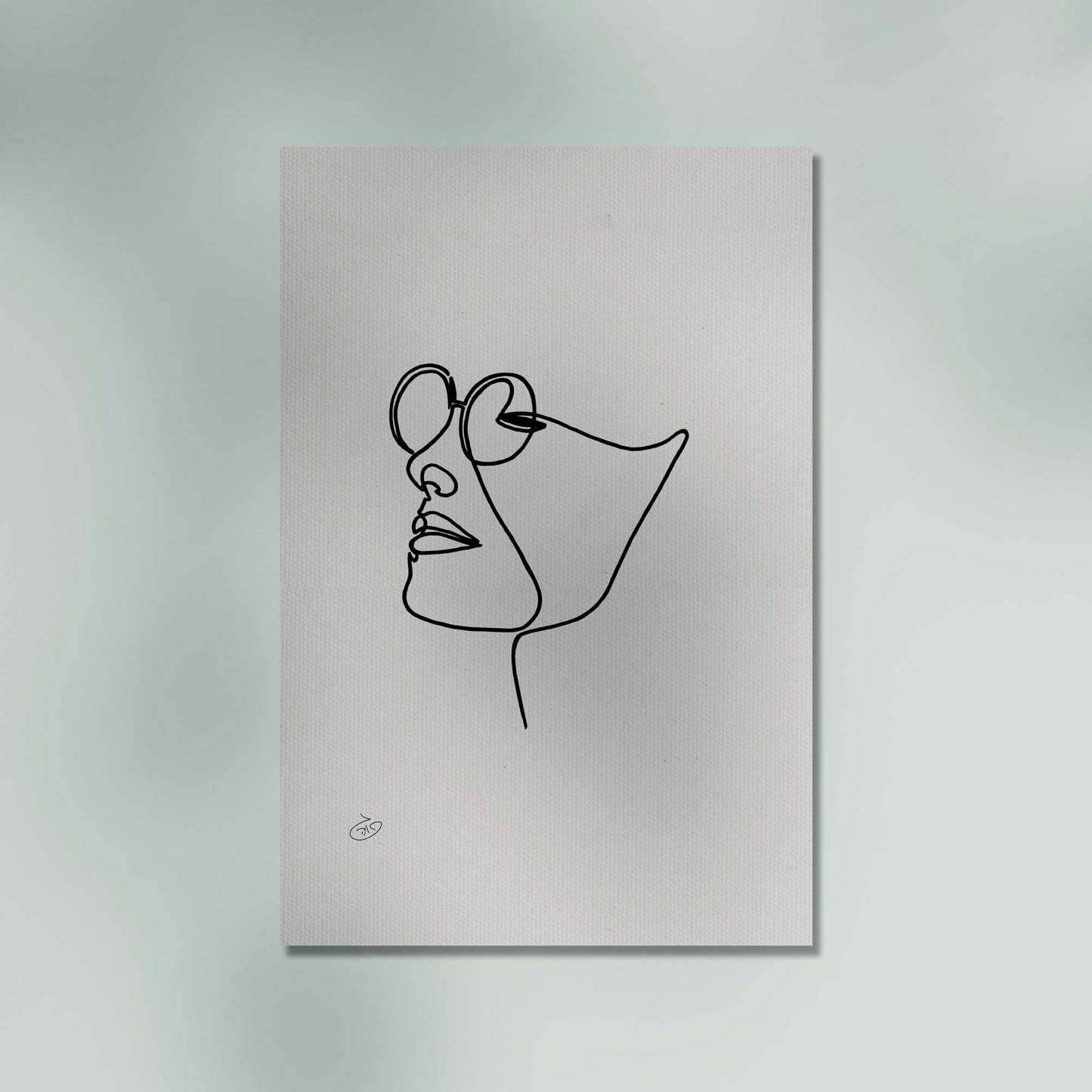 פוסטר One Line - Mi amor Poster ציור מקורי של גאיה המקדם את המודעות לאלימות בין בני זוג בכלל וכלפי נשים בפרט