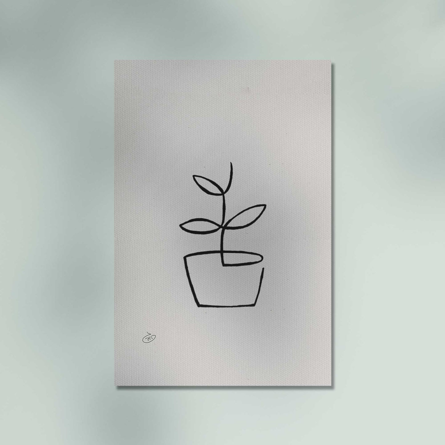 פוסטר One Line - Plant Poster ציור מקורי של גאיה המקדם את המודעות לאלימות בין בני זוג בכלל וכלפי נשים בפרט