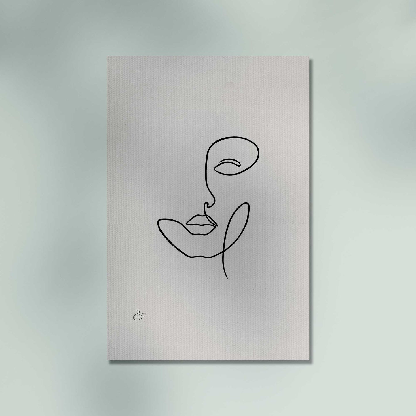 פוסטר One Line - Sundara Poster ציור מקורי של גאיה המקדם את המודעות לאלימות בין בני זוג בכלל וכלפי נשים בפרט