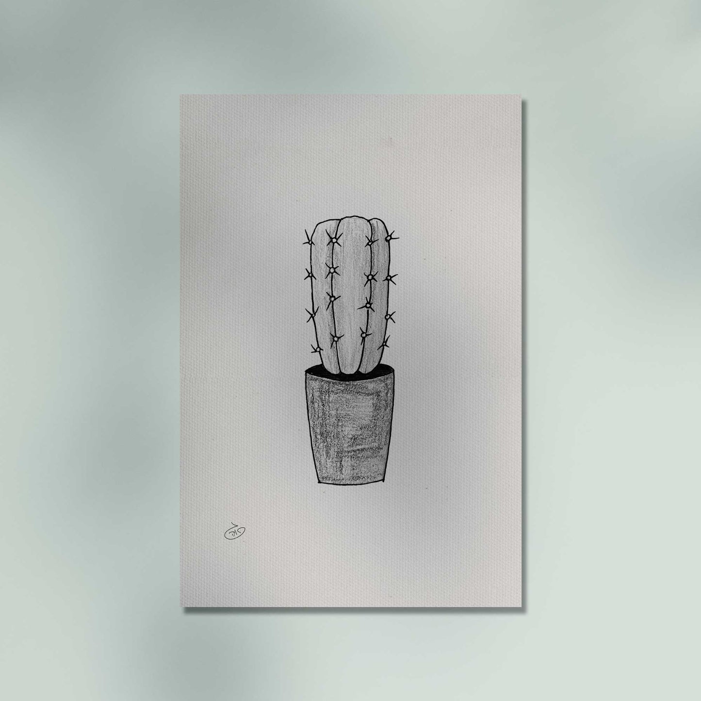 פוסטר Succulent Cactus Colour Poster ציור מקורי של גאיה המקדם את המודעות לאלימות בין בני זוג בכלל וכלפי נשים בפרט
